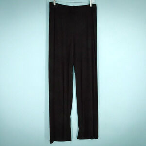 Skims Size Medium M Black Ribbed Knit Pull On Straight Leg Lounge Pajama Pants